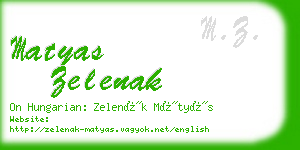 matyas zelenak business card